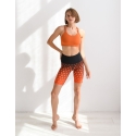 Biker shorts  "Trust the flow' orange-black