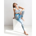 Set Merdeka  blue &white (leggings and crop top)