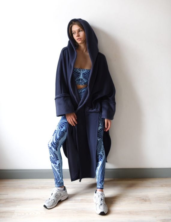 Kimono-Mantel "Stay cozy" dunkelblau